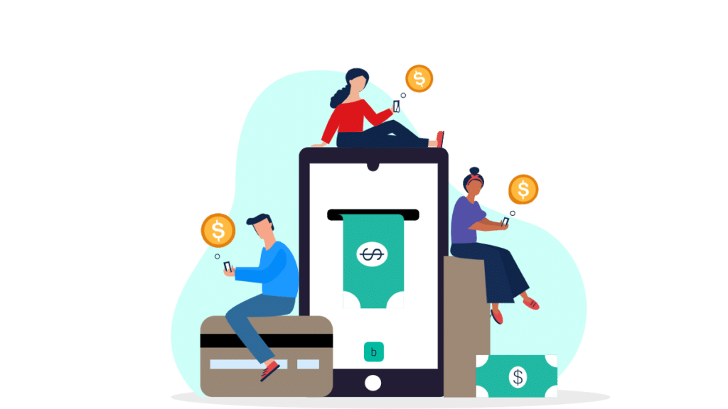 people making contactless payments using their phones